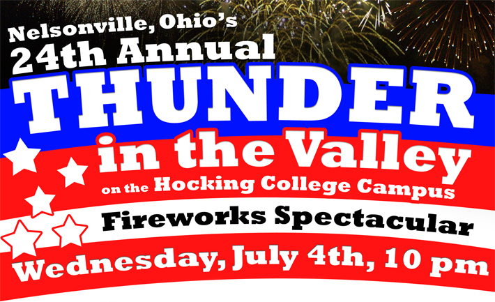 2018 Thunder in the Valley, Nelsonville, Ohio Tuesday, July 4th at 10:00 pm
